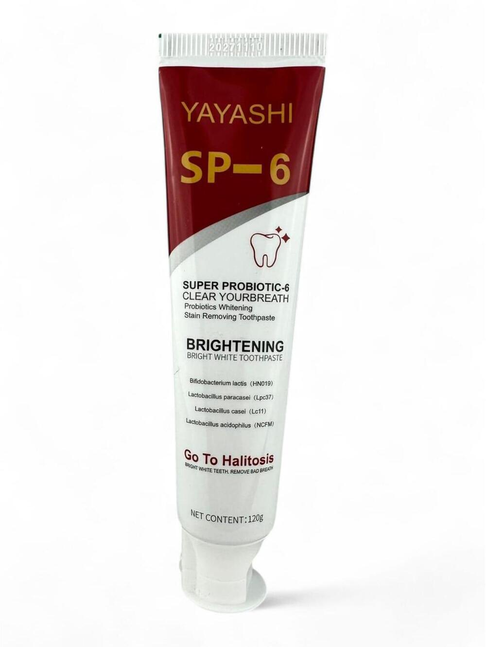 Yayashi SP-6 Probiotic Toothpaste Brightening Whitening Halitosis 120g